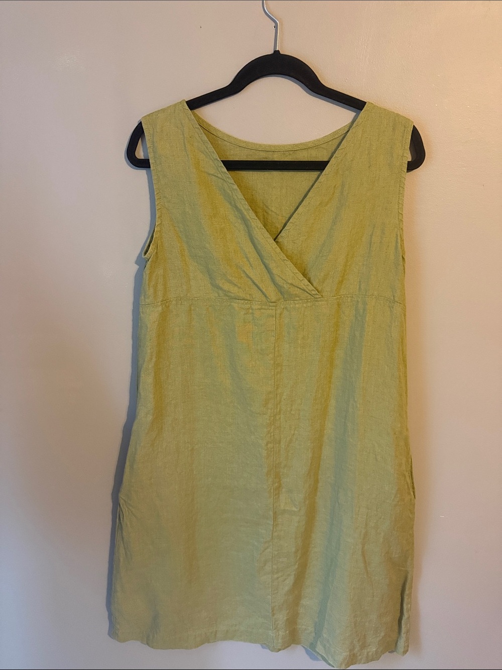 Linenfox Olive Nida Linen Midi Dress